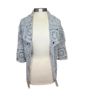 Dries Van Noten Gray Crochet Cardigan